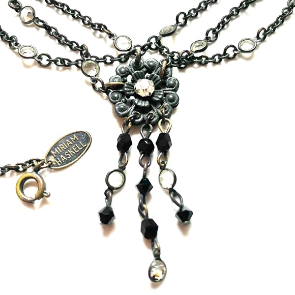 Miriam Haskell Signed Unique Victorian Inspired Chandelier Necklace - Picture 4 of 6